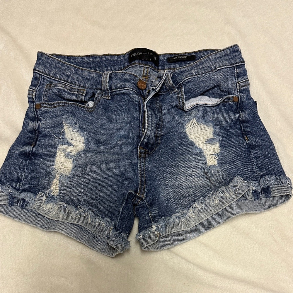 Kendall and Kylie' Distressed Denim Shorts